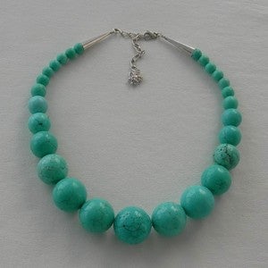Image of Gemstone Beaded Necklace - Graduated Turquoise