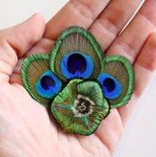 Image of "Jillian" Practical Peacock Feather Hair Clip