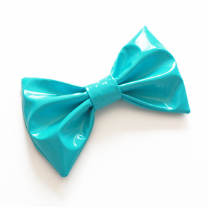 Image of Mini Turquoise PVC Hair Bow