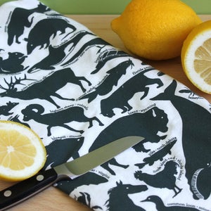 Image of 50 State Animals Tea Towel - Blue