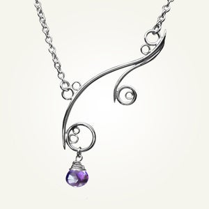 Image of Greek Isle Necklace with Amethyst, Sterling Silver