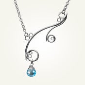 Image of Greek Isle Necklace with Swiss Blue Topaz