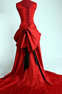 Image of Moulin Red Satin Dress