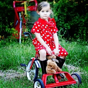 Image of RED POLKA BOW DRESS