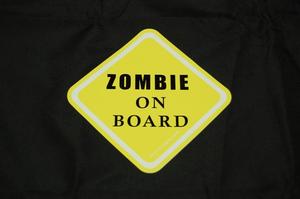 Image of Zombie on Board Bumper Sticker