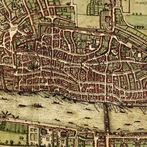 Image of 1560 full colour reproduction map of London - 18x12 print