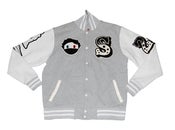 Image of GOMMI ARCADE x SABIT "S.T.A.R. ACADEMY" VARSITY JACKET (HEATHER)