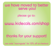 Image of NEW SITE www.kidecals.com/shop