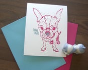 Image of Kiss me! Letterpress Chihuahua-Hundebaby-Grußkarte