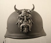 Image of Viking Head Silver Helmet Ornament HA-29S