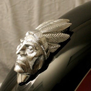 Image of Large Indian Head Chrome Fender Ornament FA-8CH
