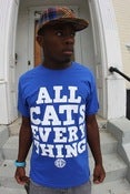 Image of all cats evertyhing tee shirt royal blue 