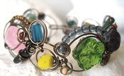 Image of candy colour bracelet in brown wire