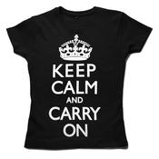 Image of Keep Calm and Carry on Women's T-shirt, Black