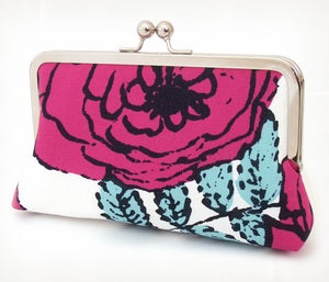 Image of princess rose - silk-lined clutch bag