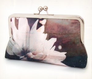 Image of Ethereal flower, original silk clutch bag purse