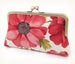 Image of red anemones, clutch bag with silk lining  
