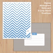 Image of Sky Zigzag Printable Stationery Set
