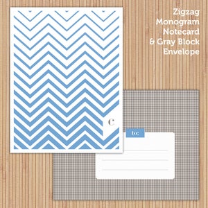 Image of Sky Zigzag Printable Stationery Set