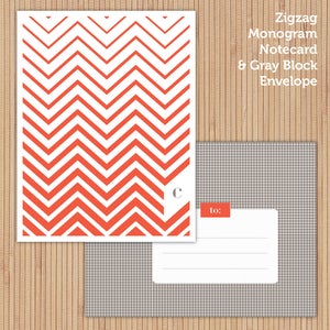 Image of Poppy Zigzag Printable Stationery Set