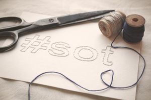 Image of Twitter Hashtag #SOT (Support our troops!) Hand-stitched 5x7 Framable Art