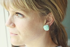 Image of to match your rosy cheeks rosette bud earrings {choose your color}