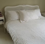 Image of White Hand Crocheted Blanket