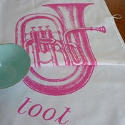 Image of Toot tea towel - candy pink