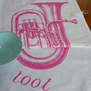 Image of Toot tea towel - candy pink