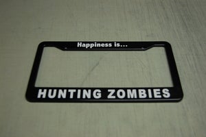 Image of Happiness is Hunting Zombies License Plate Frame