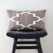 Image of BROWN IKAT Silk Cotton 50 x 30 cm, 20 x 12 inch, Cushion Cover, Throw Pillow