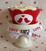 Image of Cupcake Wrappers - Red Lovebirds - Valentines