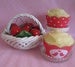 Image of Cupcake Wrappers - Red Lovebirds - Valentines