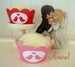 Image of Cupcake Wrappers - Red Lovebirds - Valentines