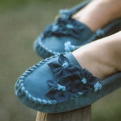 Image of Teal Tiger Lily Moccasin
