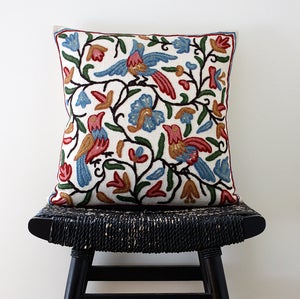 Image of Crewel Cushion Cover from Kashmir 40 x 40 cm, 16 inch