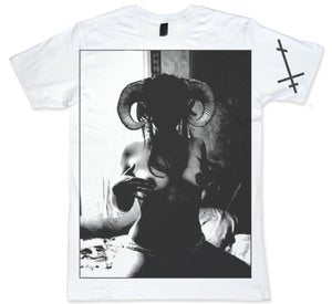 Image of HENCE THE BLACKENED CLOAK SHIRT - WHITE