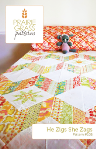 Image of He Zigs She Zags: Quilt Pattern #105