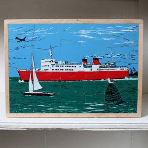 Image of Vintage Wooden Boat Puzzle