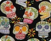 Image of Day of the Dead Fabric Calaveras Sugar Skulls Large Scale