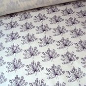 "Agapanthus" hand printed yardage fabric: purple