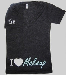 Image of I Heart Makeup V-Neck (black)