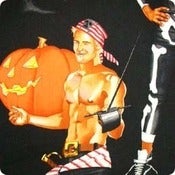Image of LS Sexy Pin Up Guy Devil Dracula Cotton Fabric