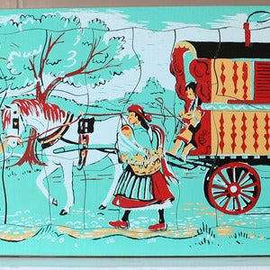 Image of Vintage Wooden Gypsy Caravan Puzzle