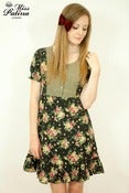 Image of Miss Patina Button Front Detail Forest Fairy Floral Cotton Dress (Black)