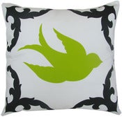 Image of Sparrow Pillow Green/Black Right