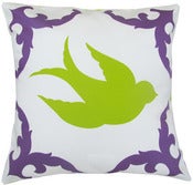 Image of Sparrow Pillow Green/Purple Right