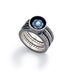 Image of Round Black Box Flower Stackable Ring Set