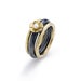 Image of Yellow Gold Flower Ring Stack