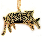 Image of Lazy Leopard Necklace - Gold
